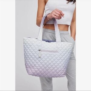 NWT Urban Expressions Quilted Ombre Tote Bag in Lavender and White